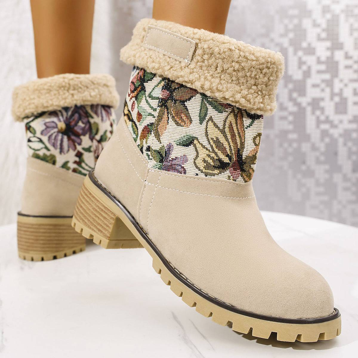 Elara™ | Embroidered Ethnic Mid-Tube Boots - Éala Ardmore