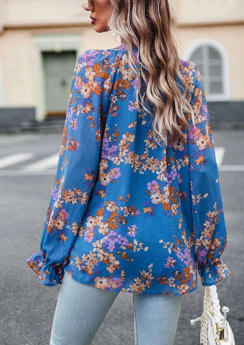 Dahlia™ | Floral Chiffon Blouse - Éala Ardmore