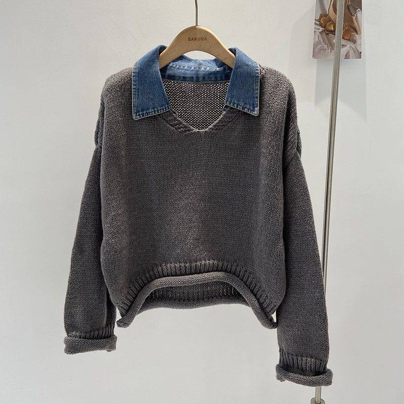 Ember™ | Denim-Accent Knit Sweater - Éala Ardmore