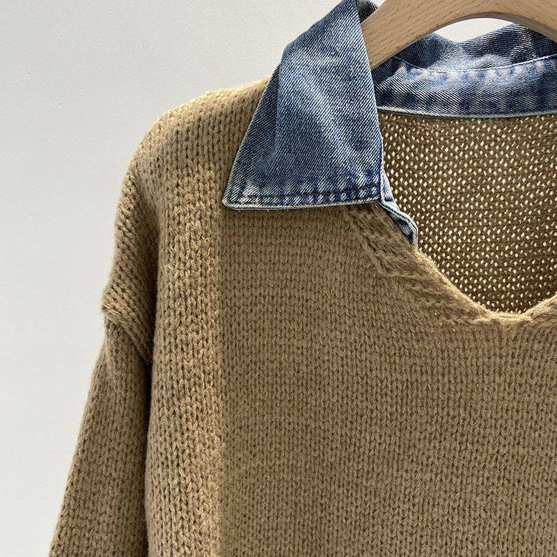 Ember™ | Denim-Accent Knit Sweater - Éala Ardmore