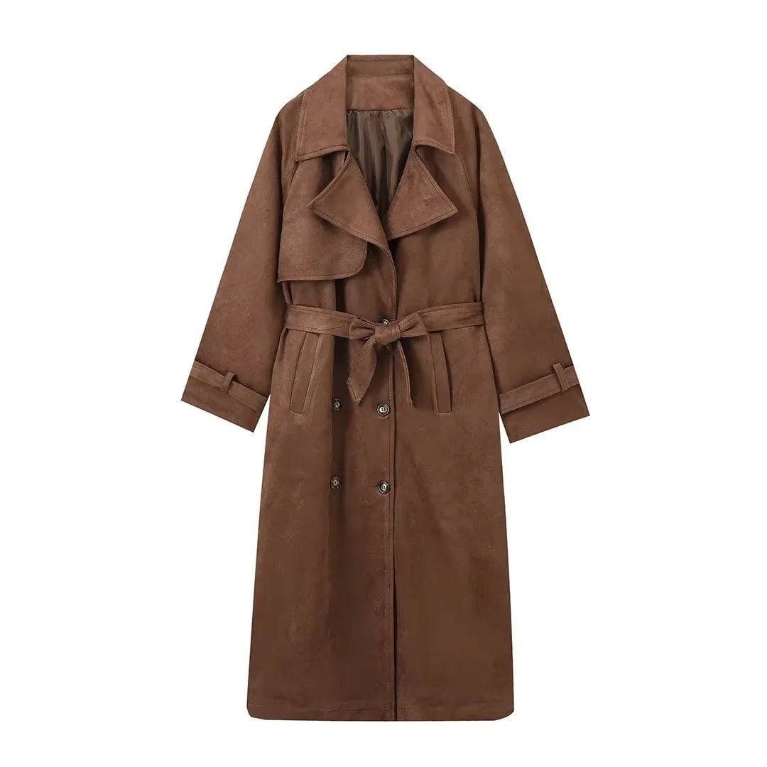 Hazel™ | Faux Suede Long Coat - Éala Ardmore