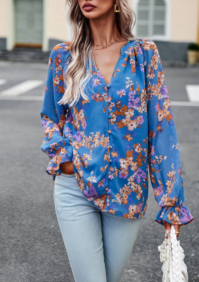 Dahlia™ | Floral Chiffon Blouse - Éala Ardmore