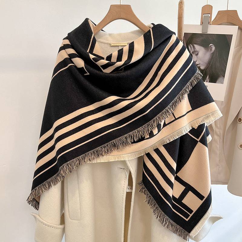 Elise™ | Striped Faux Cashmere Scarf - Éala Ardmore