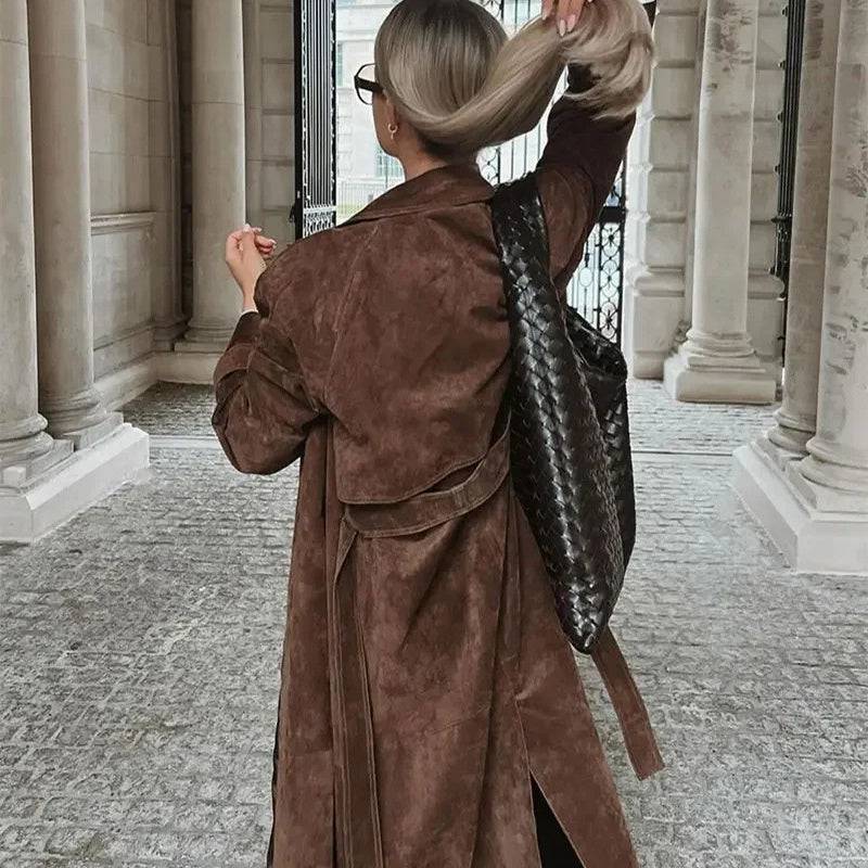 Hazel™ | Faux Suede Long Coat - Éala Ardmore