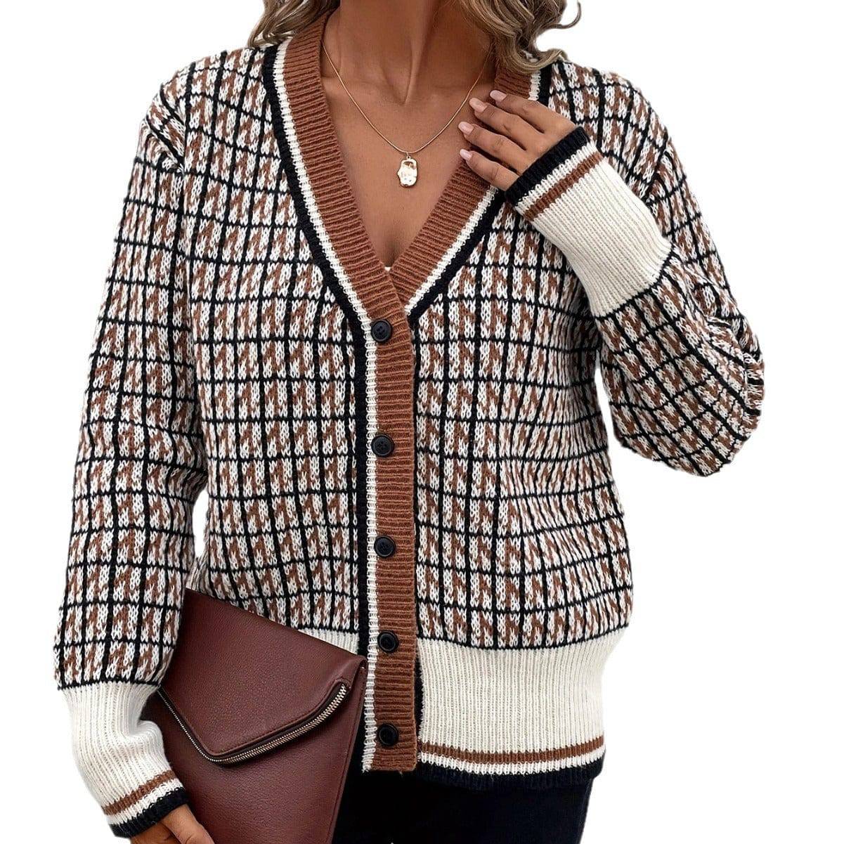 Clara™ | Classic Houndstooth Cardigan - Éala Ardmore