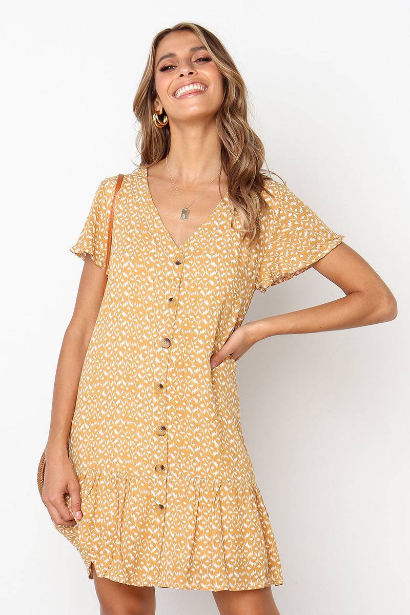 Penelope™ | V-Neck Button Dress - Éala Ardmore