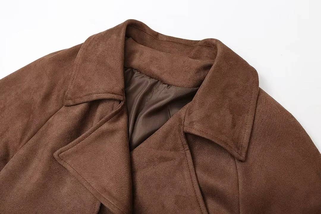 Hazel™ | Faux Suede Long Coat - Éala Ardmore