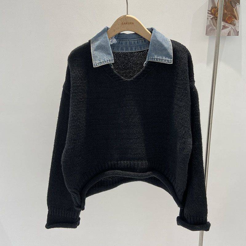 Ember™ | Denim-Accent Knit Sweater - Éala Ardmore