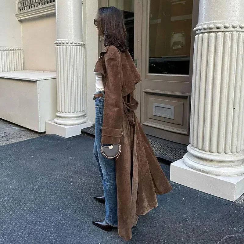 Hazel™ | Faux Suede Long Coat - Éala Ardmore